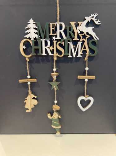 Decoratie Hanger Mobiel Houten Merry Christmas Koord 48 X 21 5cm 1st