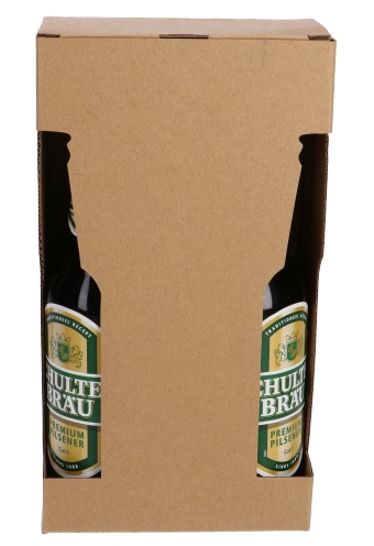 Bierverpakking Kraft 2 Flesjes Bier 13x6 5x24 3cm 50stuks Krabbendam