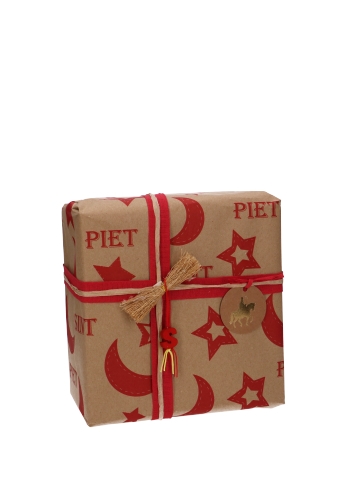 AKTIE Sint Kadopapier Bio Kraft. Sint & Piet 70cm x 10meter