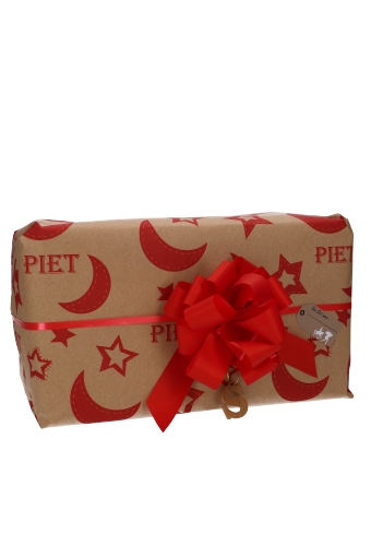 AKTIE Sint Kadopapier Bio Kraft. Sint & Piet 70cm x 10meter