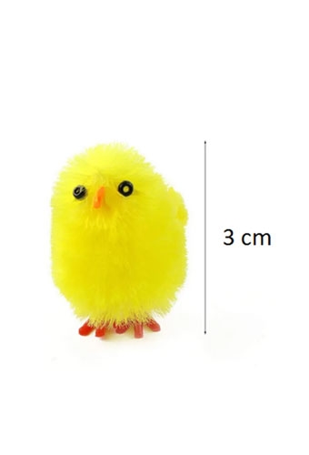 Chenille Tweety Kuikens Geel 3cm 60stuks OP IS OP