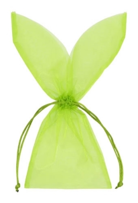 Organza Pasen Zakjes Groen Bunny 11x29cm 10stuks