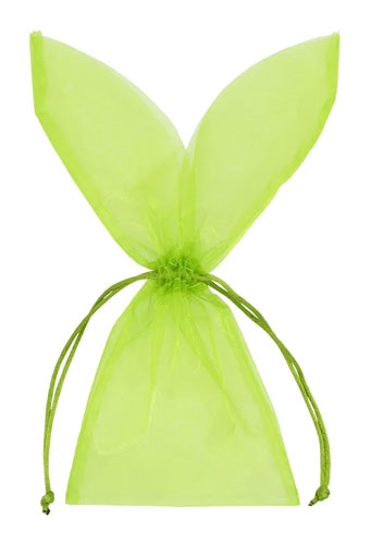 Organza Pasen Zakjes Groen Bunny 11x29cm 10stuks