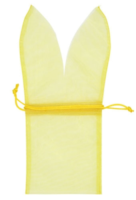Organza Pasen Zakjes Geel Bunny 11x29cm 10stuks