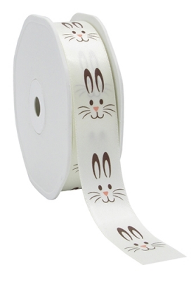 Kadolint Pasen Satijn Lint Creme Happy Easter Bunny 22mm x 25meter