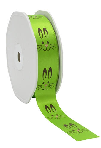 Luxe Satijn Lint Groen Happy Easter Bunny 22mm x 25meter