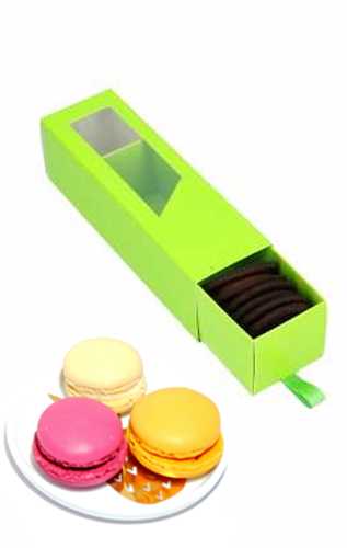 Macarondoosjes 1 Ladeboxje Groen Glans 15.5x4.4x4.5cm 10stuks