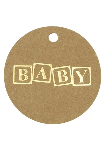 Kadokaartje Baby Metallic Goud 5cm 50stuks