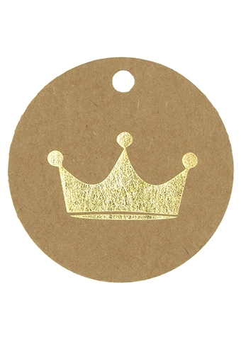 Kadokaartje Baby Princes Metallic Goud 5cm 50stuks