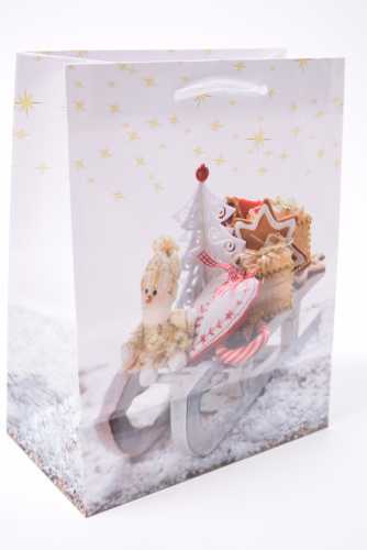 Kersttasjes Groot Sleetje 26.5x13.5x32.5cm 12stuks