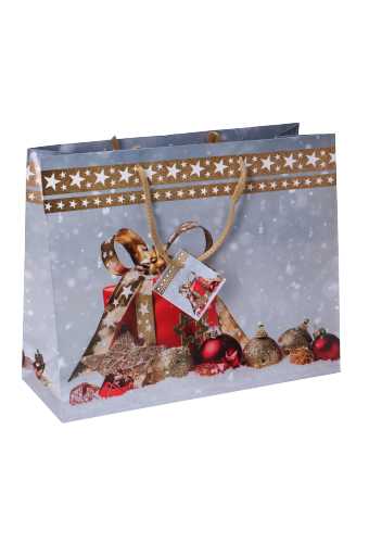 Kersttasjes Groot Laag Kerstgeschenk 32x12.5x27cm 12stuks