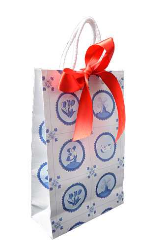 Kadotas Delfts Blauw Tegeltje Met Koord & Lintgleuf 16x7x25cm 10st