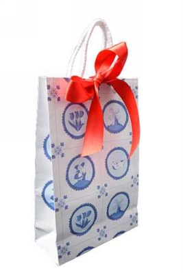 Kadotas Delfts Blauw Tegeltje Met Koord & Lintgleuf 16x7x25cm 10st