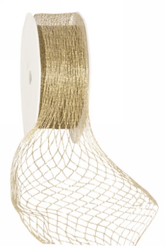 Luxe Kadolint Weblint Met IJzerdraad Goud 25mm x 10meter