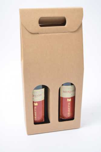 Luxe Wijndozen Vigo Kraft voor 2 fles 18x9x38.5cm 30stuks