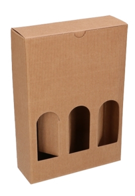 Geschenkdoos Flesjes 3 Dozza Rib Naturel 17x5.5x24cm 9stuks