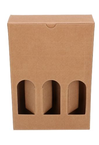 Geschenkdoos Flesjes 3 Dozza Rib Naturel 17x5.5x24cm 9stuks