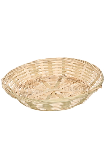 Schaal bamboe rond 30cm laag 30stuks