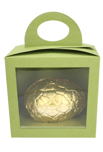 Paasdoosje Groen gerecycleerd Venster Hengsels Sokkel19x14x18.5cm 25st