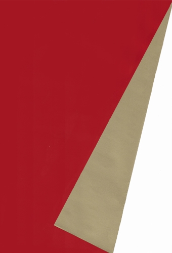 Cadeaupapier Dubbelzijdig Warm Rood & Goud 80gram 30cm x 150m op is op