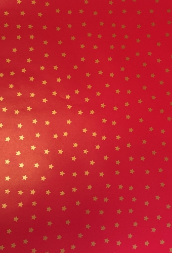 Kerstpapier Warm Rood Stars 80gram 50cm x 150meter