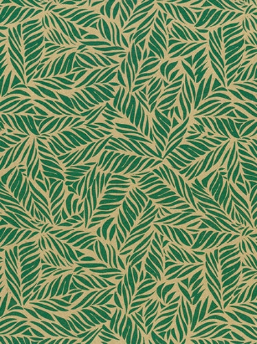 Kraftpapier Bruin recycled kraft palmstripes green 50cm x 200meter