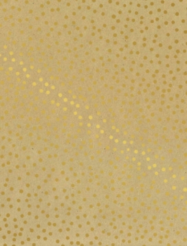 Kraftpapier Bruin recycled kraft confetti dots gold 50cm x 200meter Kraftpapier Bruin recycled kraft confetti dots gold 50cm x 200meter