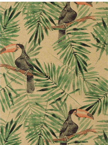 Kraftpapier Bruin recycled kraft toucan 70cm x 200meter