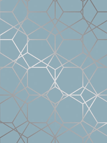 Cadeaupapier Metallic diamond greyblue  50cm x 200meter