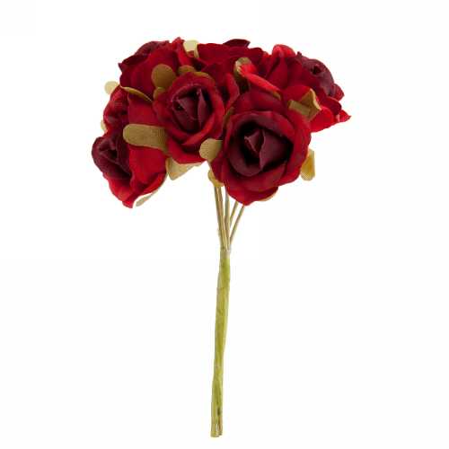 Kado Decoratie Roosjes Rood Met IJzerdraad 2cm 60stuks