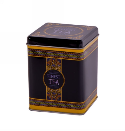 Blikken Finest Tea vierkant 100gram 7.5x7.5x9.5cm 12stuks