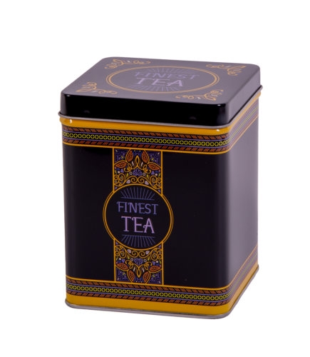 Blikken Finest Tea vierkant 200gram 8.8x8.8x11.3cm 12stuks