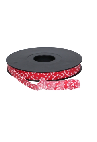 Kerst Krullint Christmas Candy Red 15mm x 100 meter