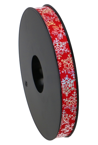 Krullint Rood Holographic Sneeuw Zilver 15mm x 100 meter