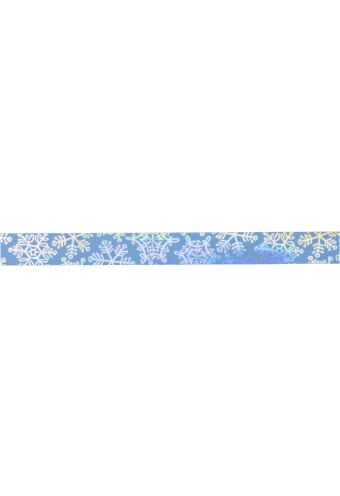 Krullint Blauw Holographic Sneeuw Zilver 15mm x 100 meter