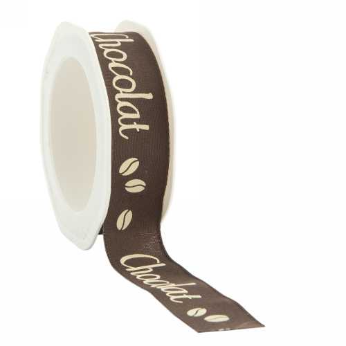 Luxe Satijn Lint Chocolat Creme & Bruin Chocolade 25mm x15meter