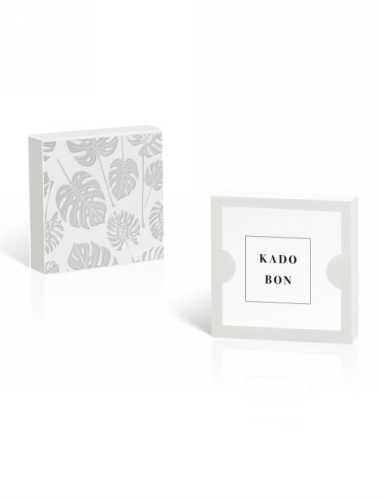 Kadobon + Kadodoosje Bene Leaves White 12x12x3cm 10stuks