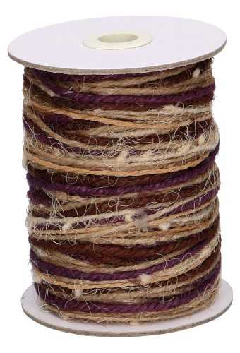 Trio Koord Lint Jute Paars Bruin & Naturel 2mm x 15 meter