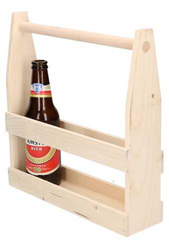 Bierverpakking Naturel Bierkratje 4 flesjes 7x27.5x31.5cm 10stuks