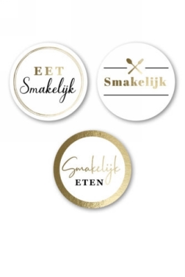 Luxe Etiketten Everyday Eet Smakelijk Metallic Goud 4cm 3x 100stuks Luxe Etiketten Everyday Eet Smakelijk Metallic Goud 4cm 3x 100stuks