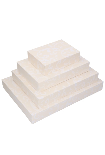 Geschenkdoos Cateringdoos Barok Creme 22x16x6cm 10stuks