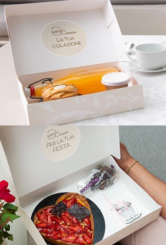 Geschenkdoos Cateringdoos Barok Creme 32x22x6cm 10stuks