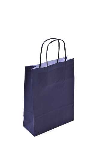 Papieren Draagtas Kassel Met Handvat D.Blauw A5  18x8x24cm 50stuks