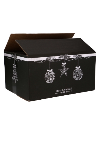 Budget Kerstpakketdozen Merry Christmas Bells Black 59x39x20cm 15stuks