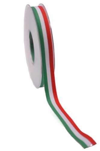 Cadeaulinten Stofband Italie Groen Wit Rood 1.5cm x 25meter 