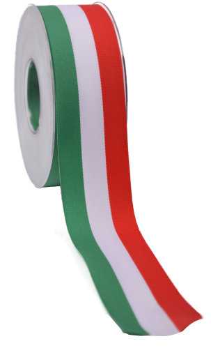 Cadeaulinten Stofband Italie Groen Wit Rood 4cm x 25meter