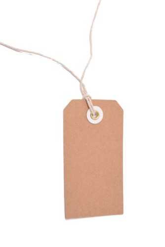 Kadokaartje Kraft 4.5x8cm Naturel Blanco & Koord 48stuks