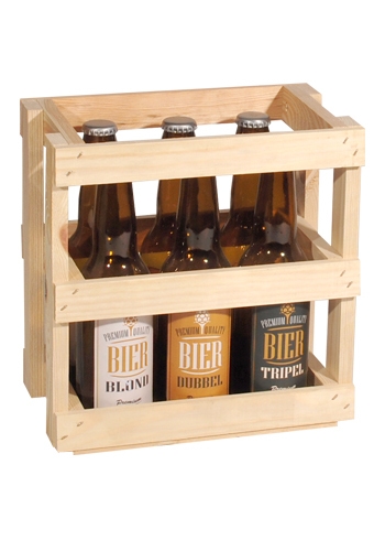 Bierverpakking Bierkratjes 6 Flesjes 19.2x12.4x24cm 10stuks