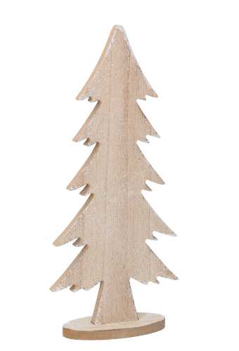 Kerstdecoratie Hout Dennenboom Groot 12.5x5x28cm