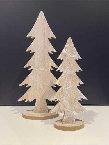 Kerstdecoratie Hout Dennenboom Klein 9x3.5x20.5cm